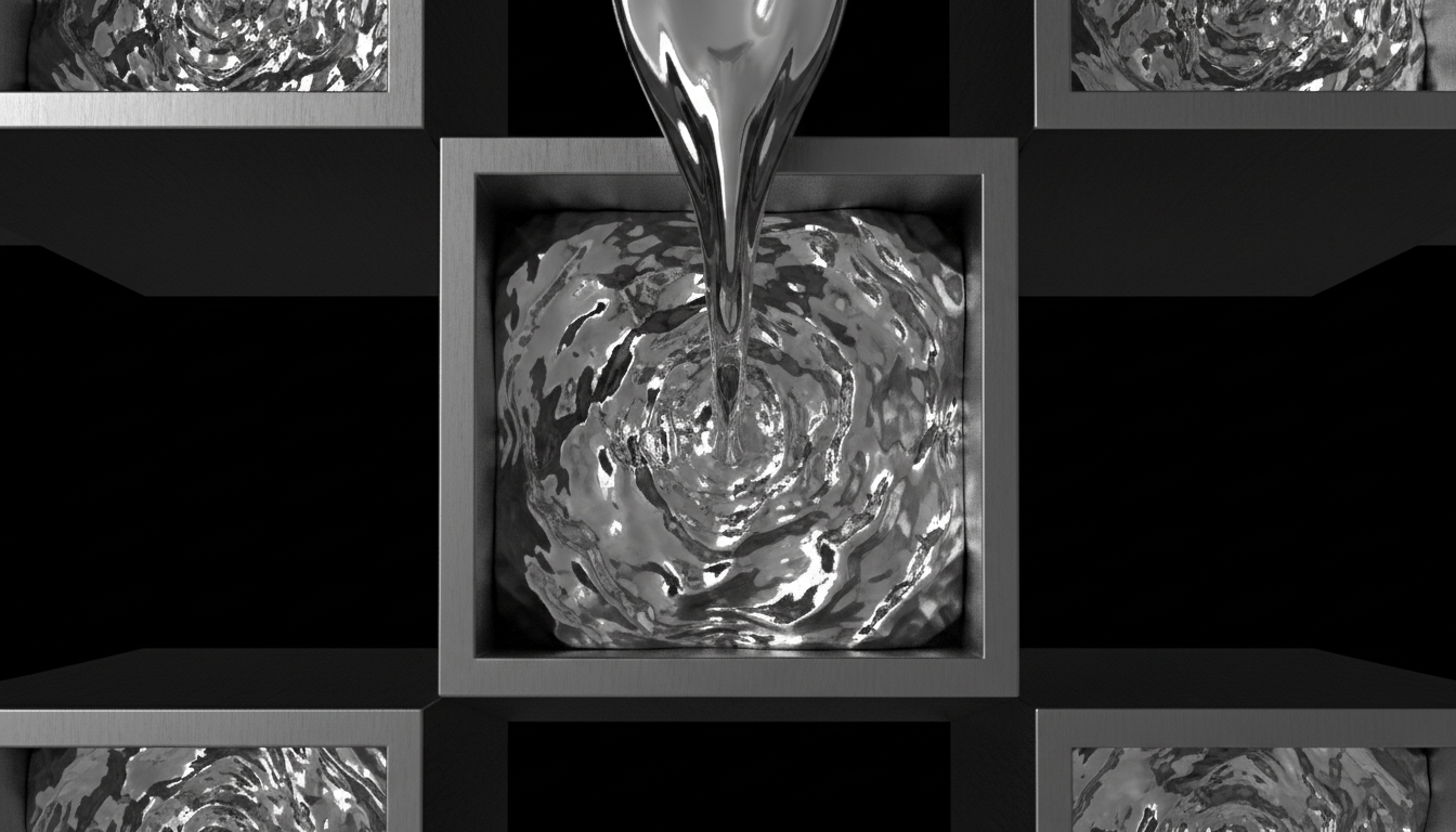 Abstract liquid metal architectural render