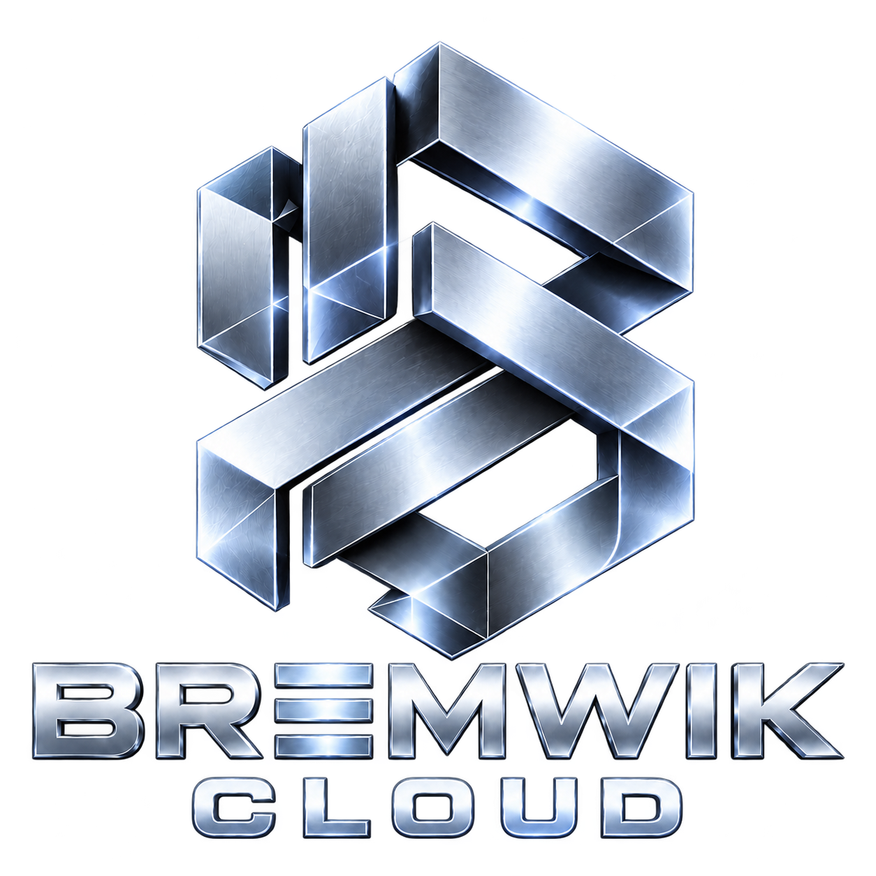 Silver metallic BREMWIK CLOUD emblem and wordmark