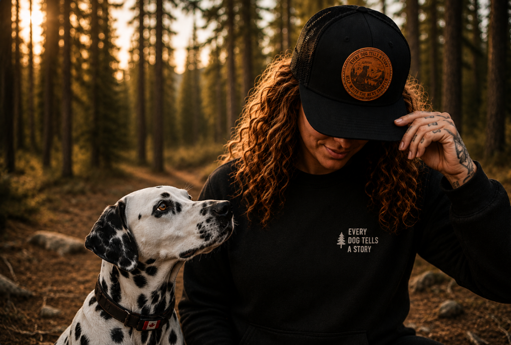A dog exploring the northern wilderness