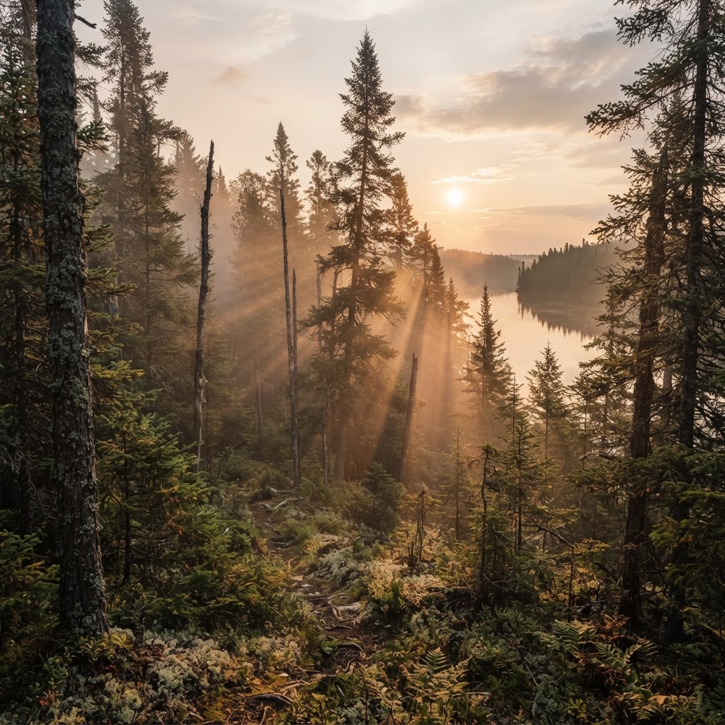 Boreal forest trail