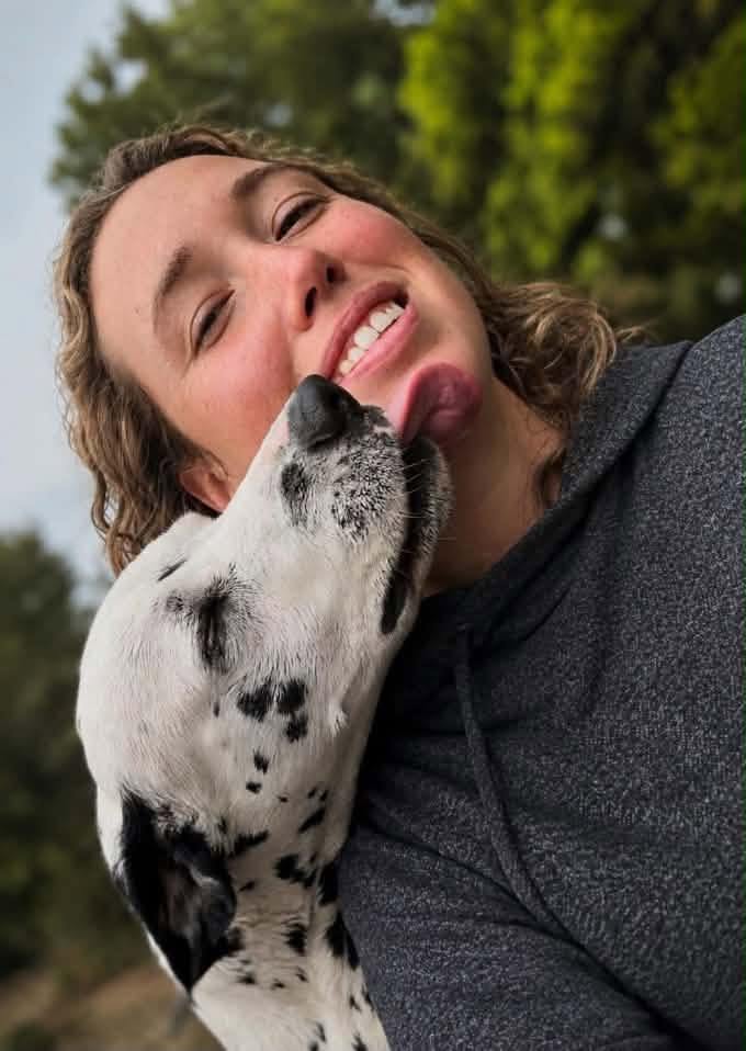 Christine with her first dog, early days