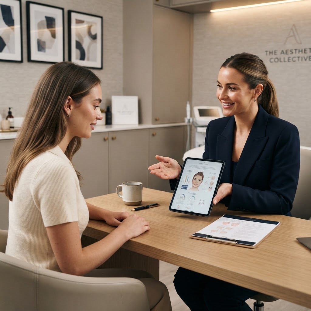 Aesthetic consultation presenting a long-term treatment plan
