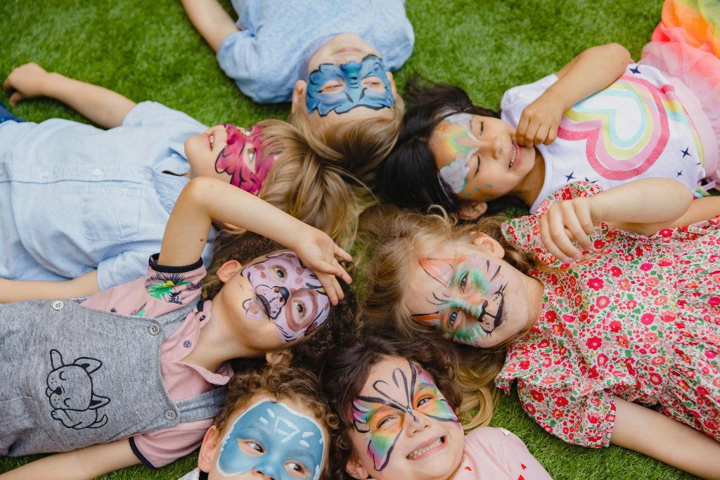 Kids with face paint
