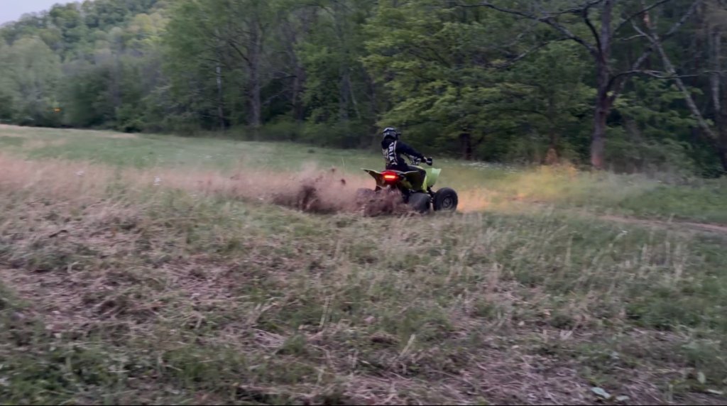 YFZ ripping through the field