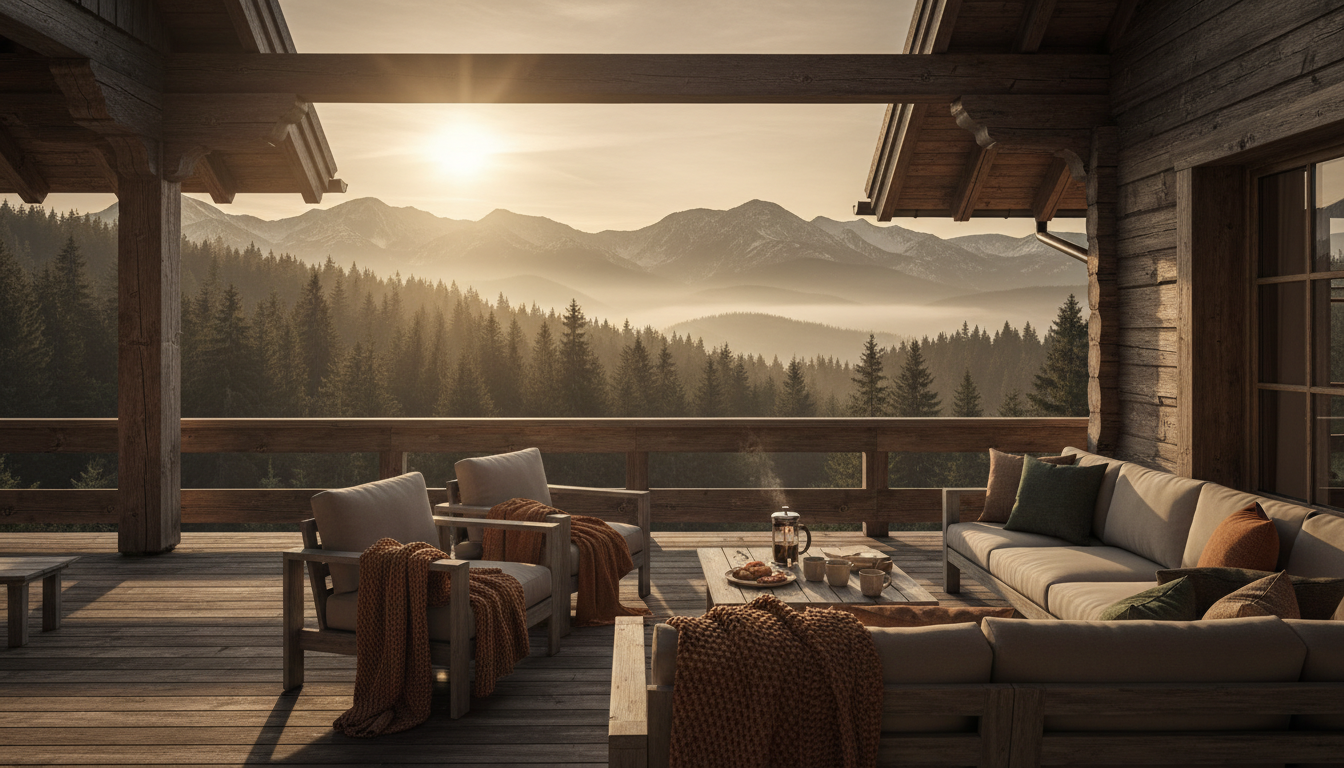 Terrace with mountain panoramic view