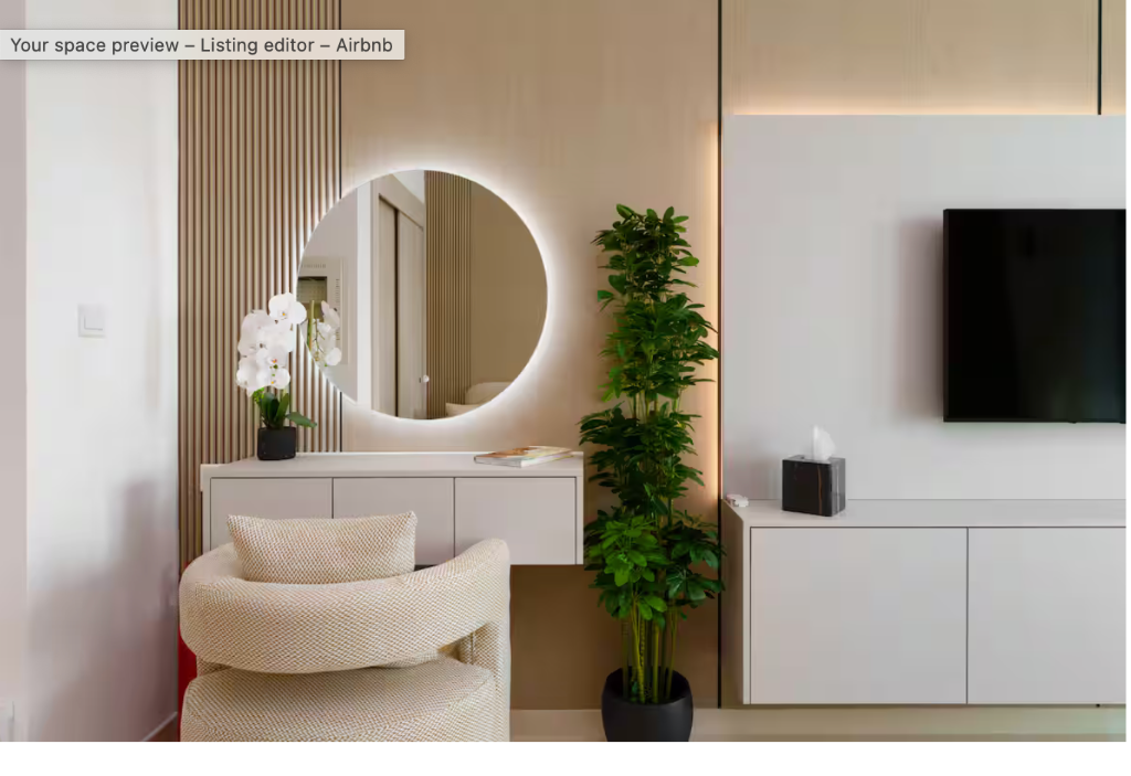 Studio Three - Living Space with Mirror