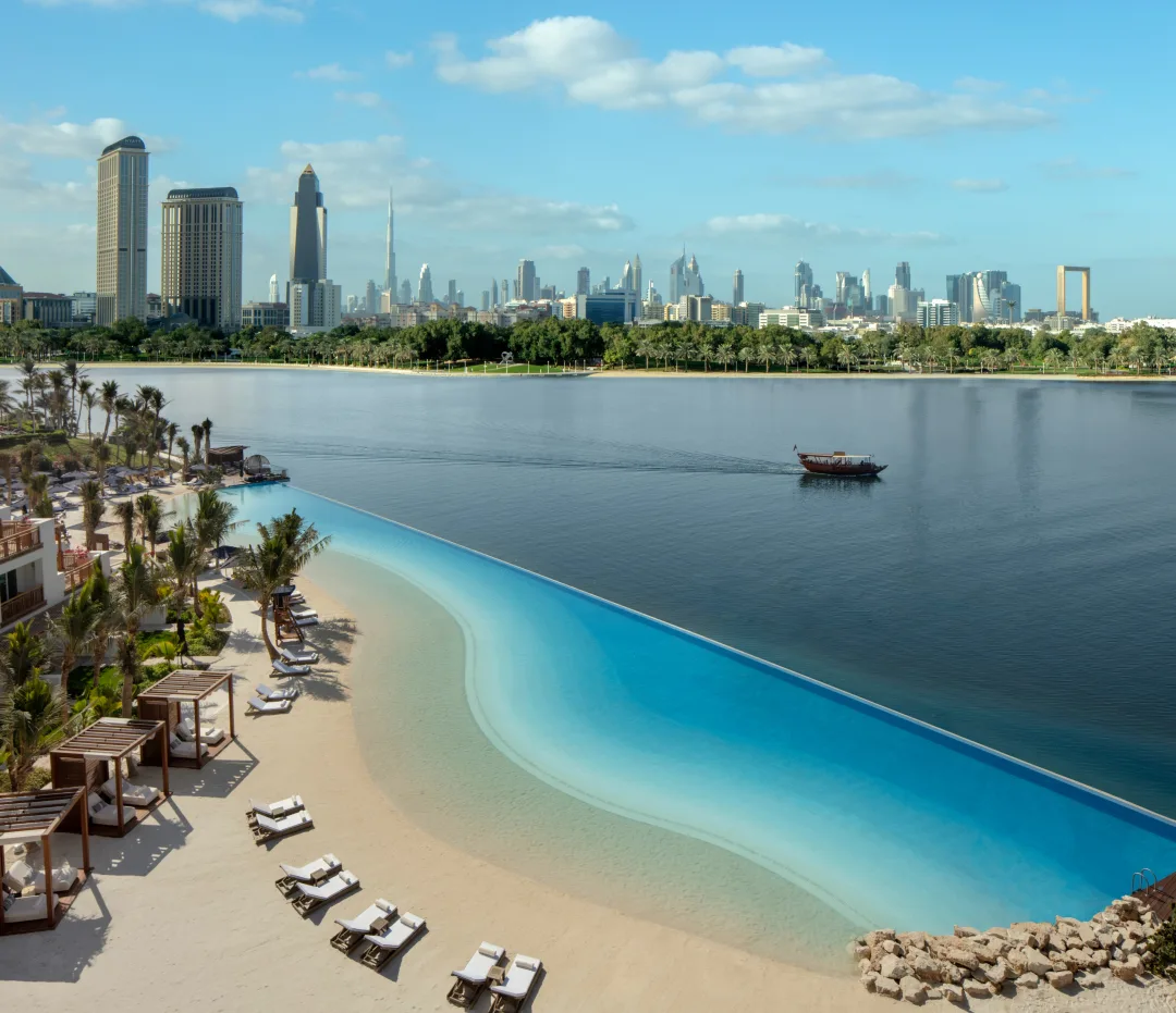 Aerial cabanas and harbour