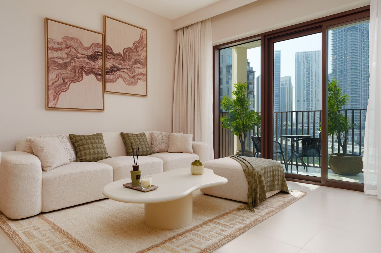 Living room with art