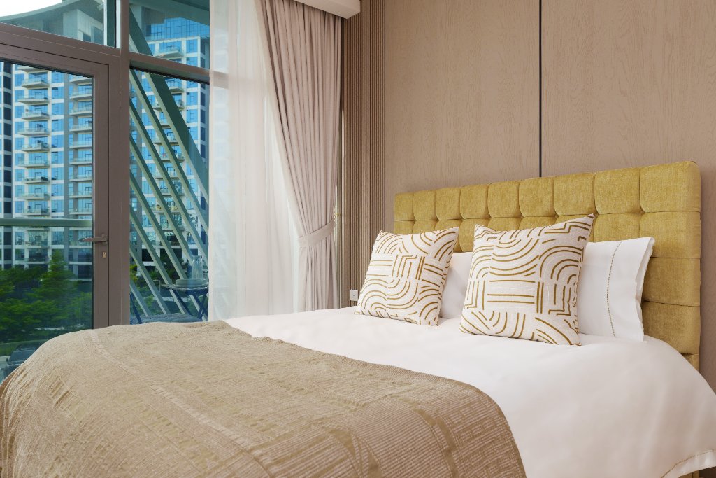 Bed close-up with view