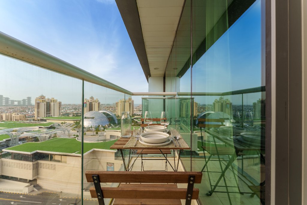 Balcony dining setup