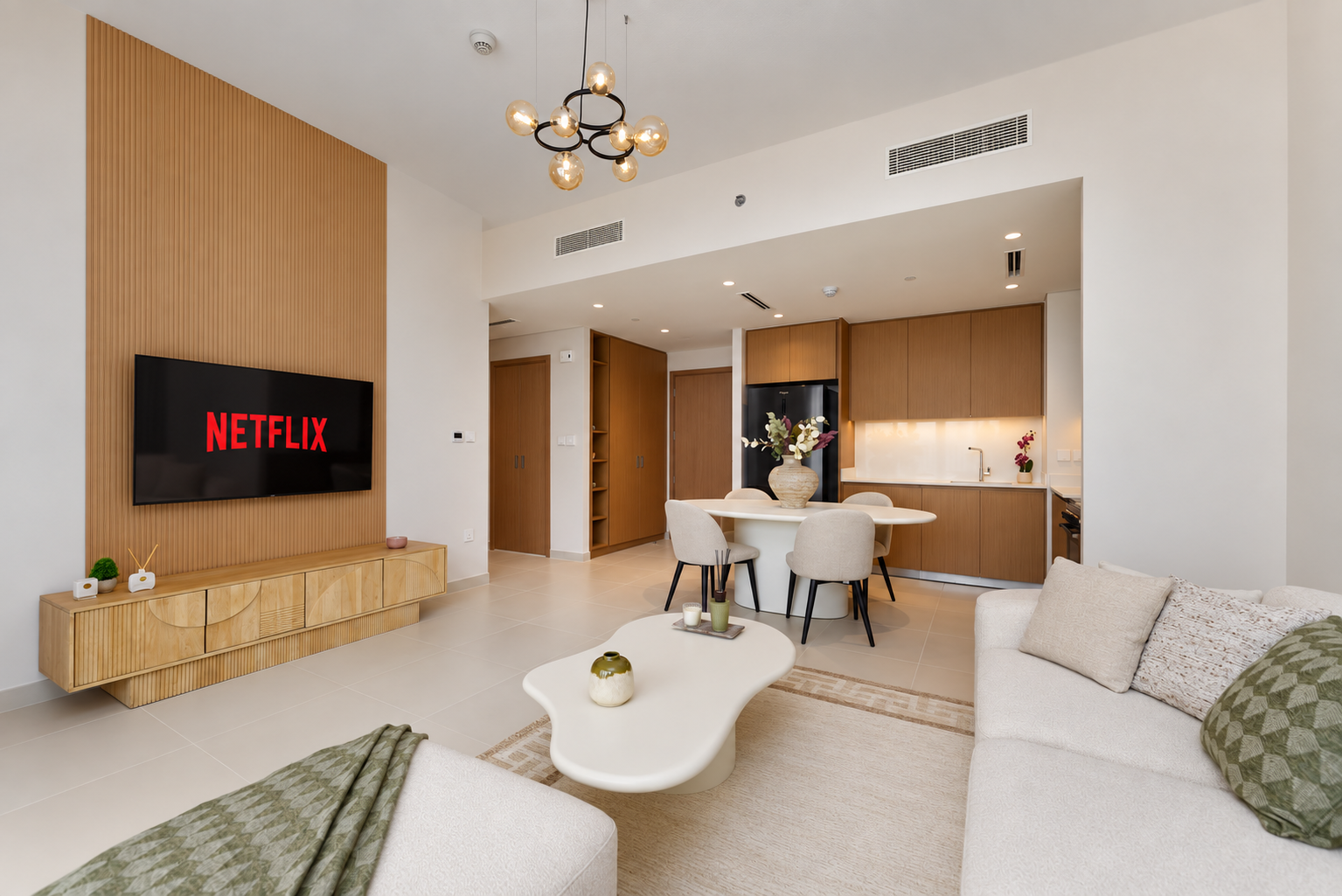 Open plan living and kitchen
