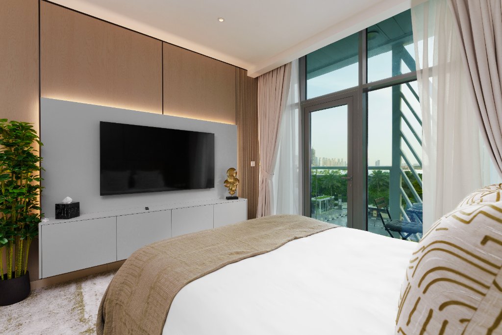 TV wall and balcony