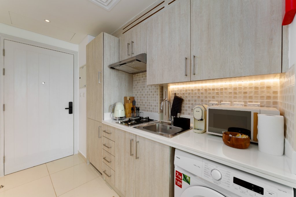 Kitchen with living room
