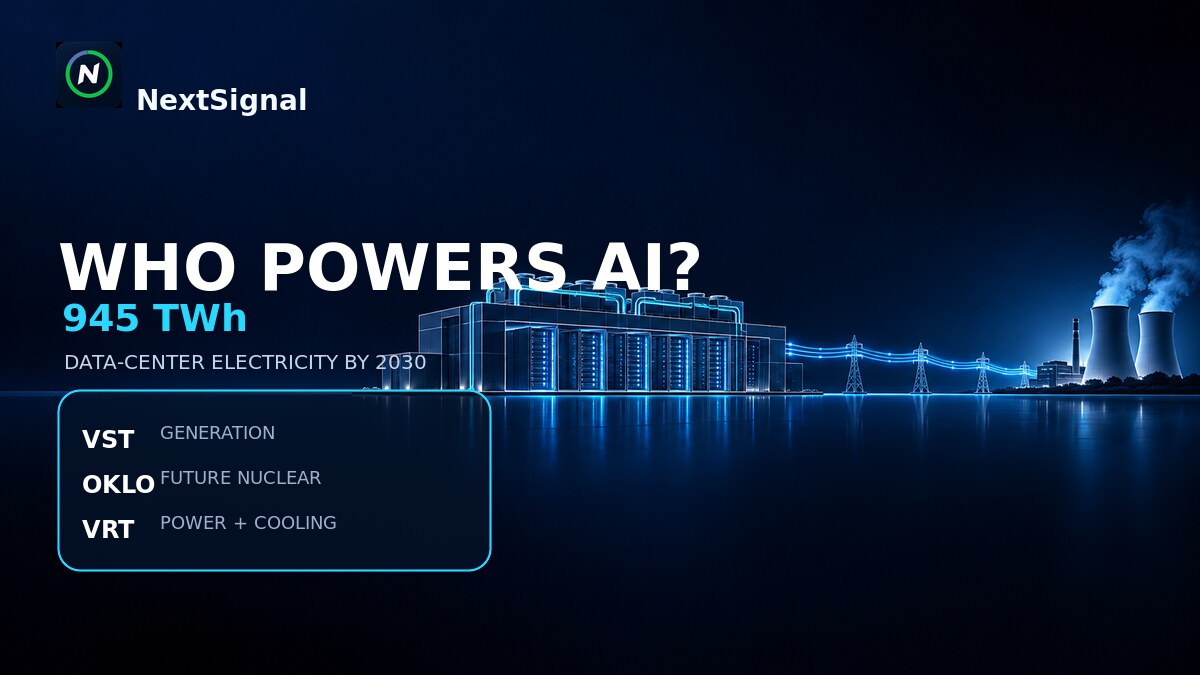 NextSignal infographic: AI power generation, grid and data-center cooling