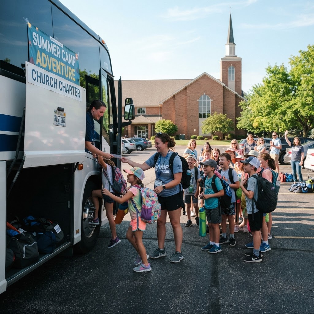 VBS & Summer Camp Charter Bus: Group Transportation for Children's Ministry Programs
