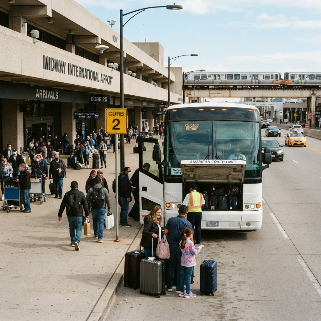 Midway Airport Charter Bus: Group Shuttle Transportation to Chicago Midway