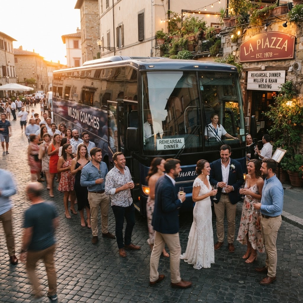 Rehearsal Dinner Charter Bus: Group Transportation for Wedding Welcome Events
