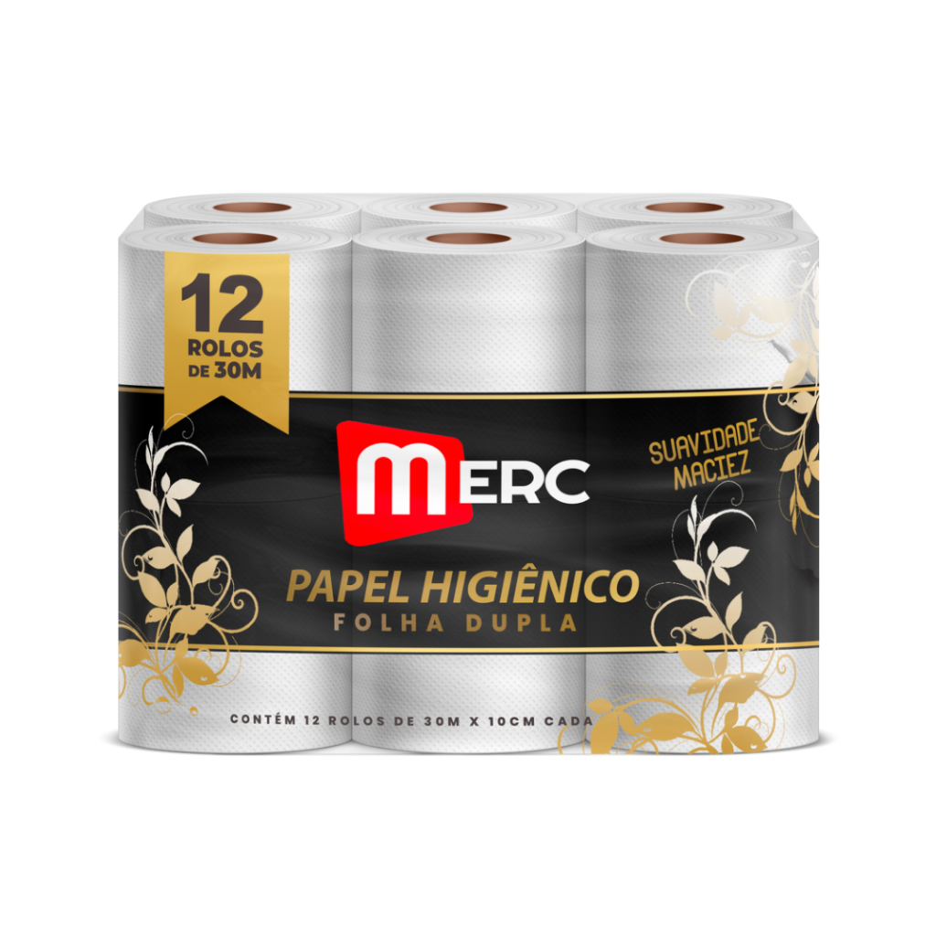 Papel Higiênico MERC Folha Dupla 12 Rolos