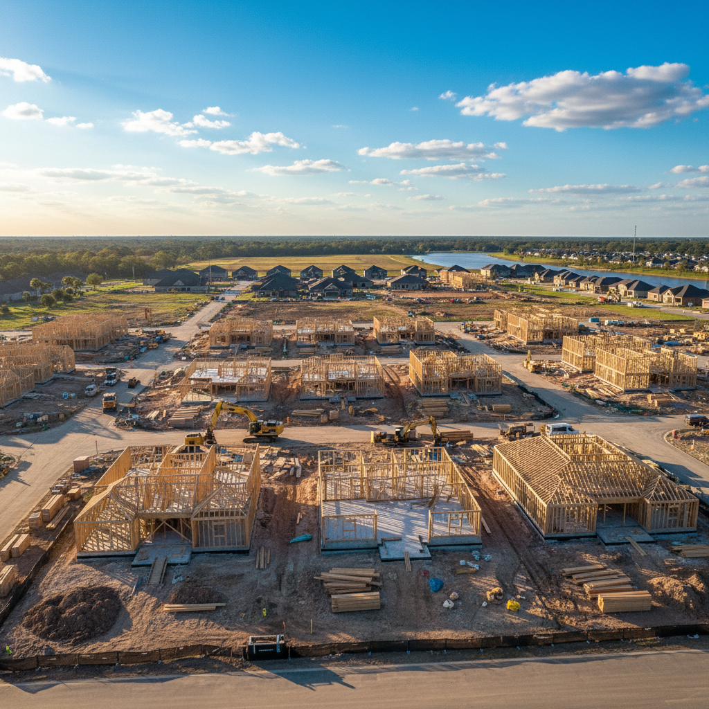 Aerial view of construction area in Duval County