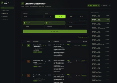 Local Prospect Hunter app template built with Base44