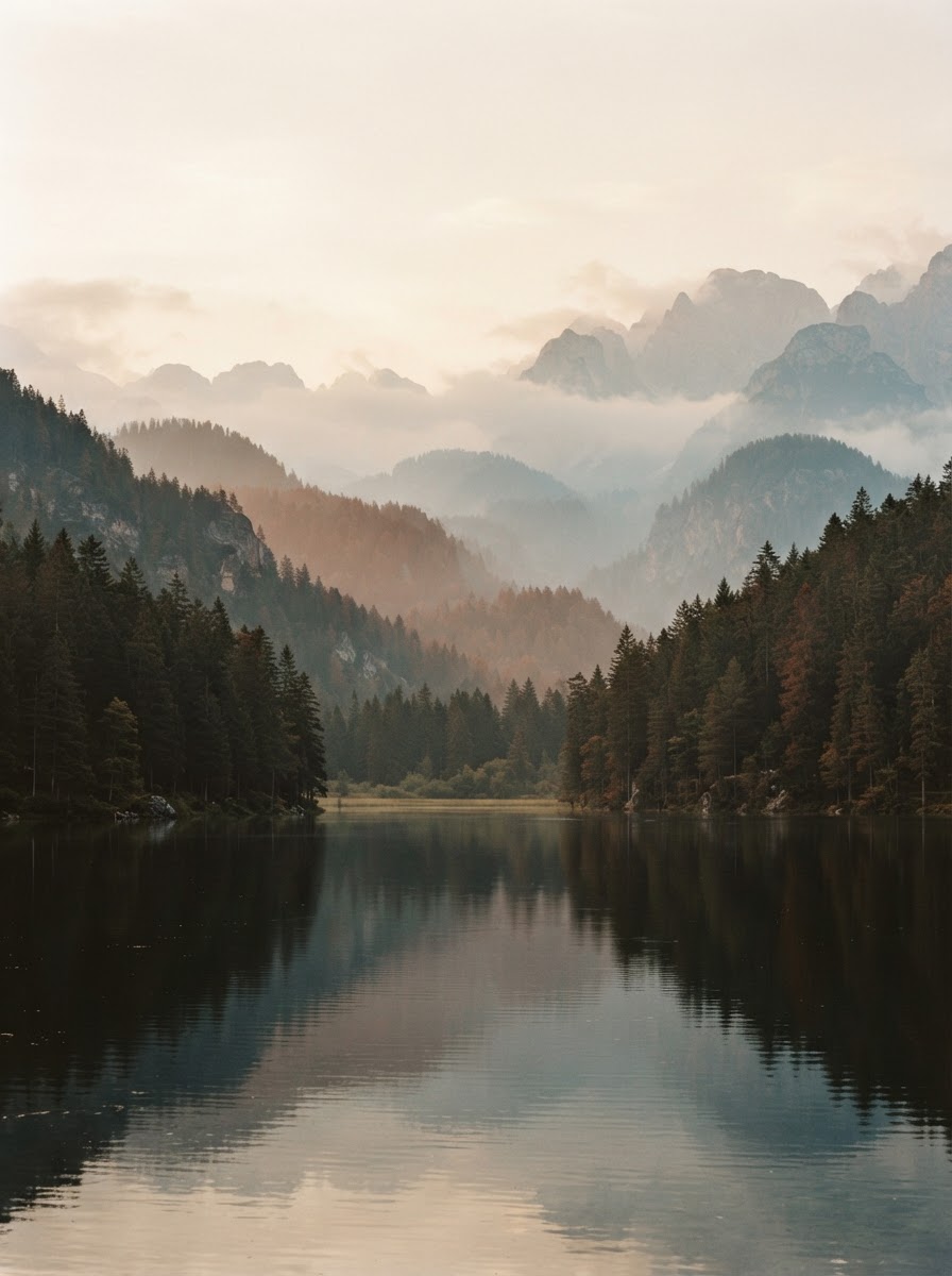 A quiet mountain lake
