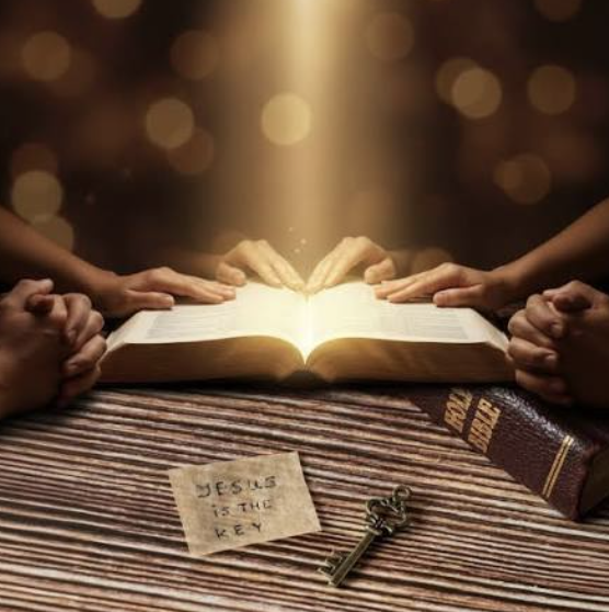 Community connected by golden light