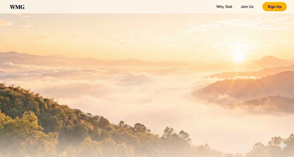 Sunrise breaking through clouds over a golden landscape