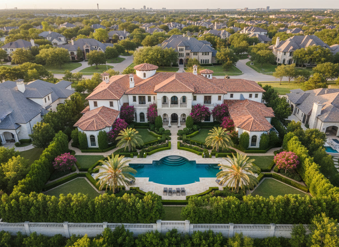 Luxury residential home with tile roof
