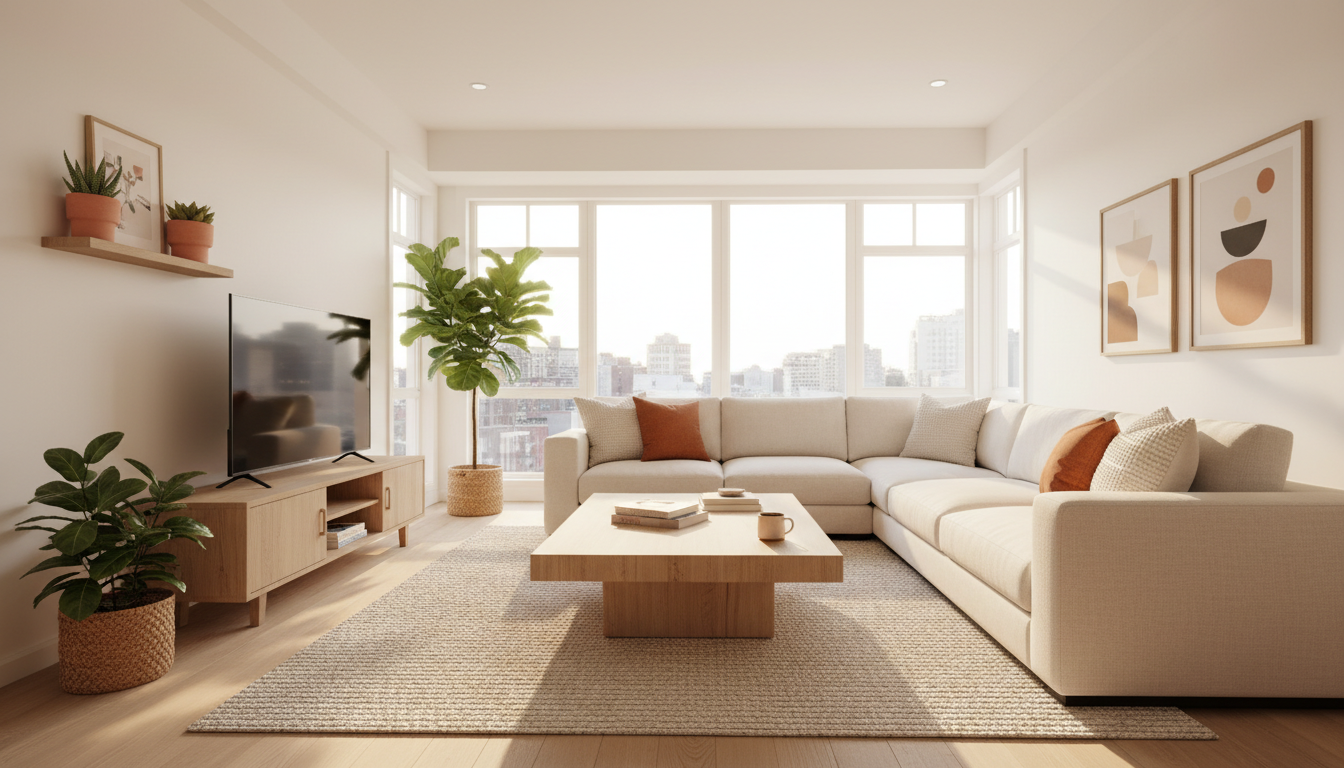 Warm and inviting living room interior
