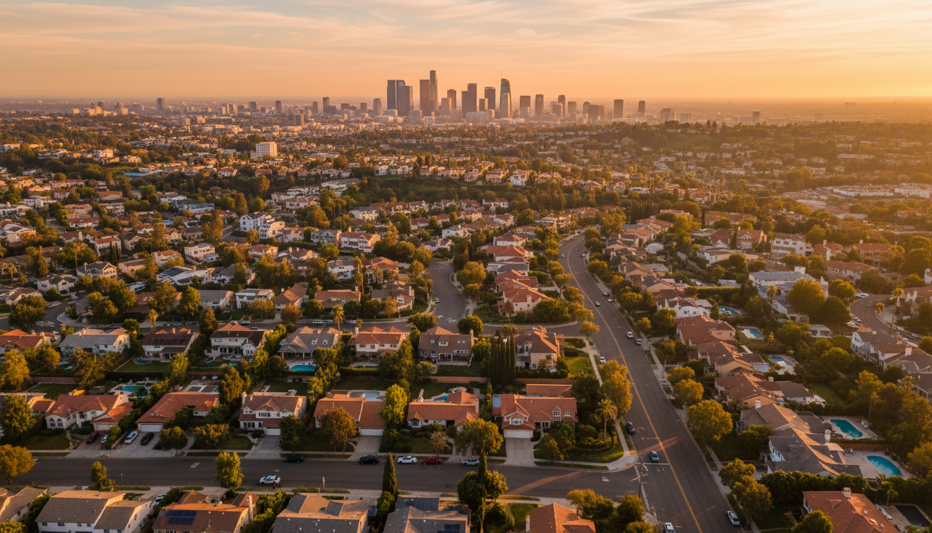 Los Angeles skyline at golden hour