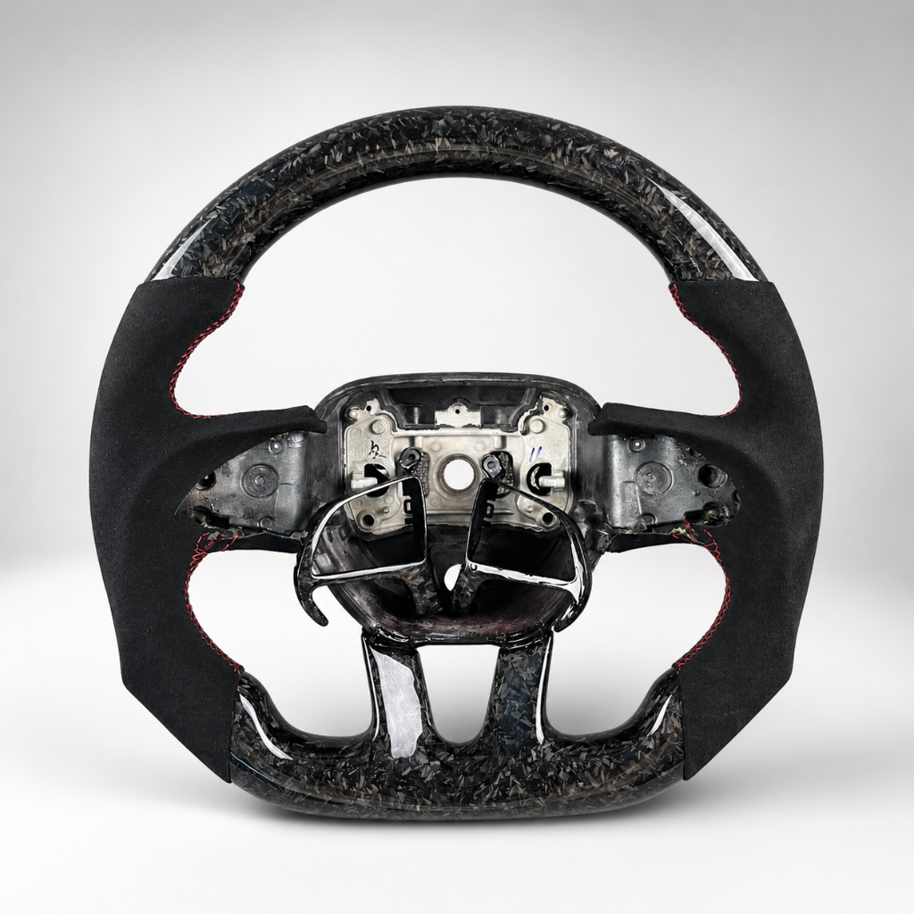 Dodge Challenger — Forged Carbon + Black Alcantara + Red Stitch + Paddle Shifters