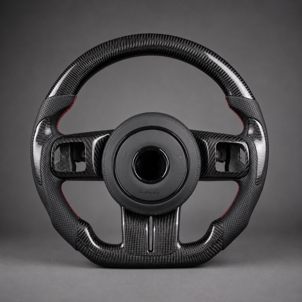 Jeep Carbon Full Shell — Red Stitch