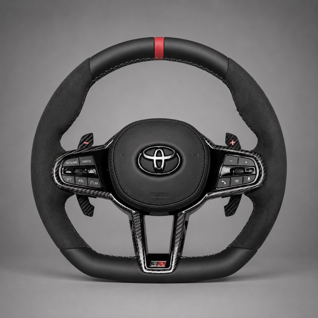 Toyota GR — 3K Twill Carbon + Smooth Leather + Red Stripe