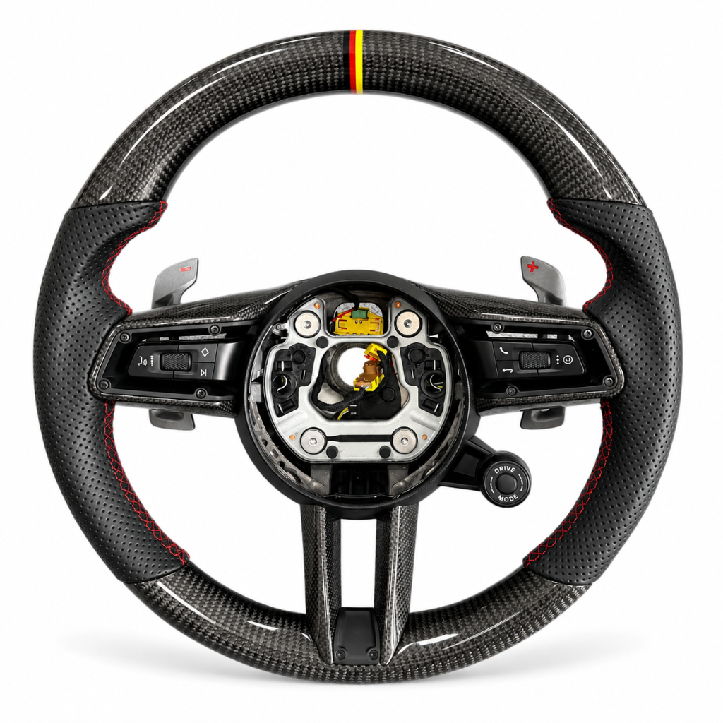 Porsche — Carbon Fiber + German Flag Stripe