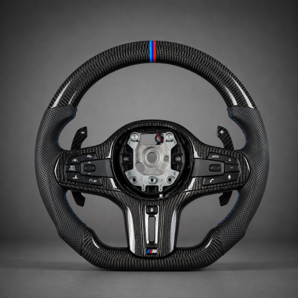 BMW M G-Series — Carbon + Perforated Leather + M Stripe