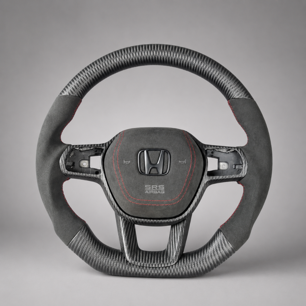 Honda — 3K Twill Carbon + Alcantara + Red Stitching