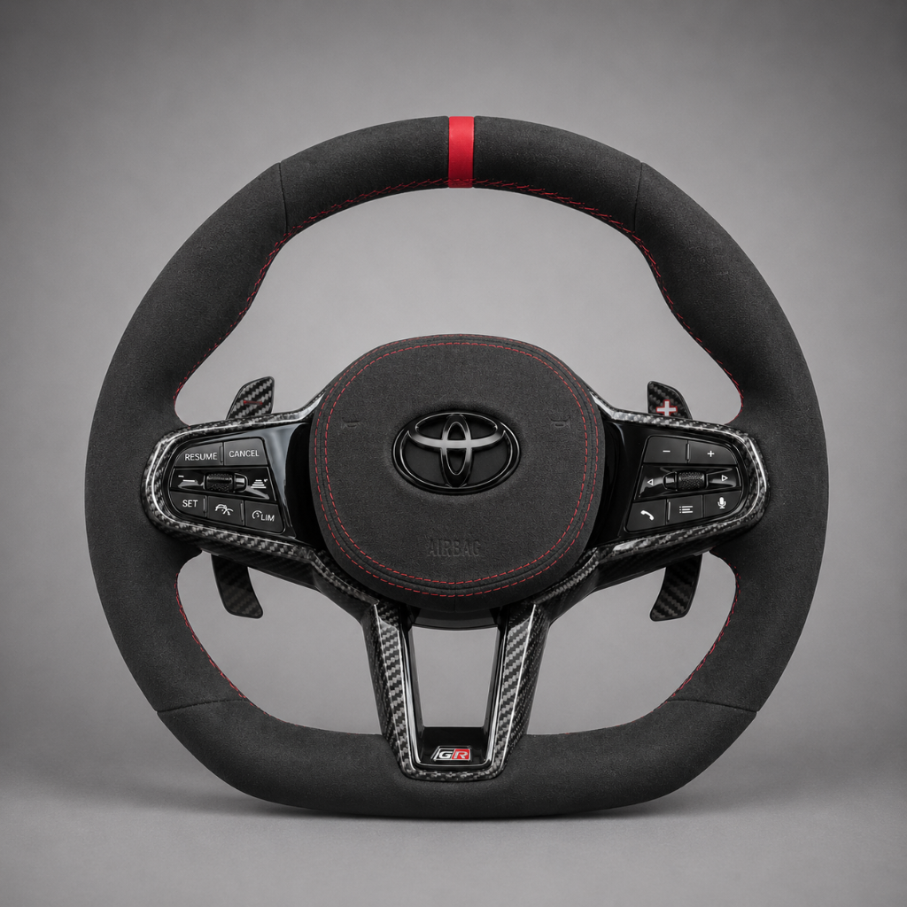 Toyota GR — 3K Twill Carbon + Alcantara + Red Stripe