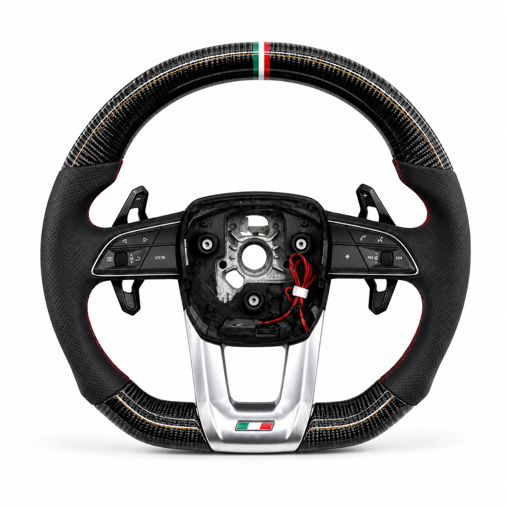 Lamborghini Urus — Carbon Twill + Perforated Leather + Italian Stripe + Paddles