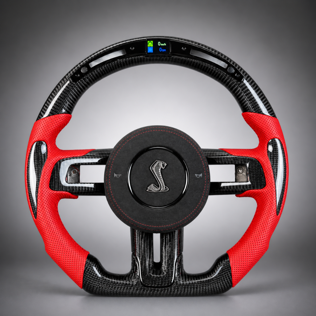 Mustang Shelby — Carbon + Red Grip + LED Display