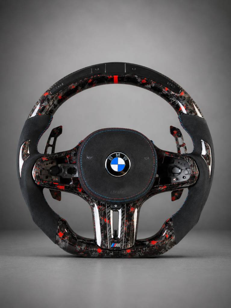 BMW M — Forged Carbon + Red Splatter + Alcantara