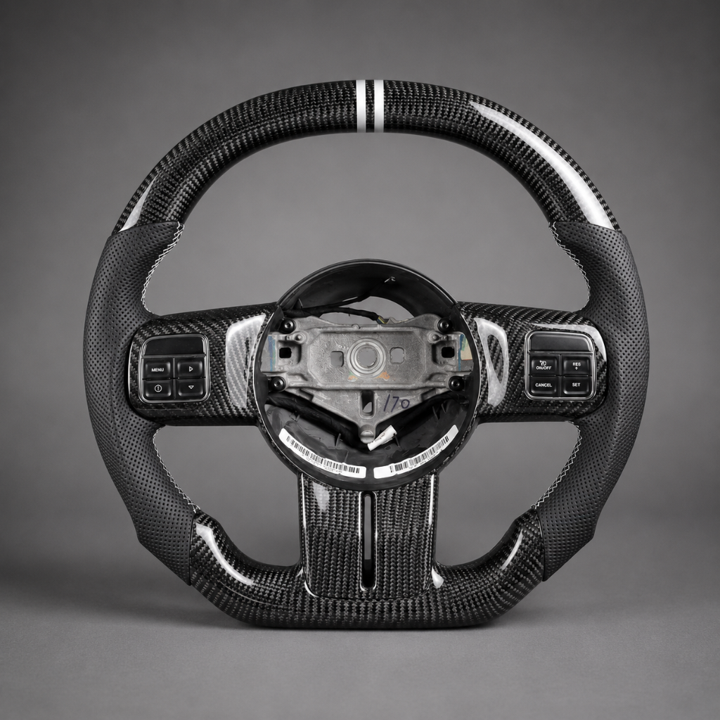 Jeep Carbon Perforated Leather — White Stripe