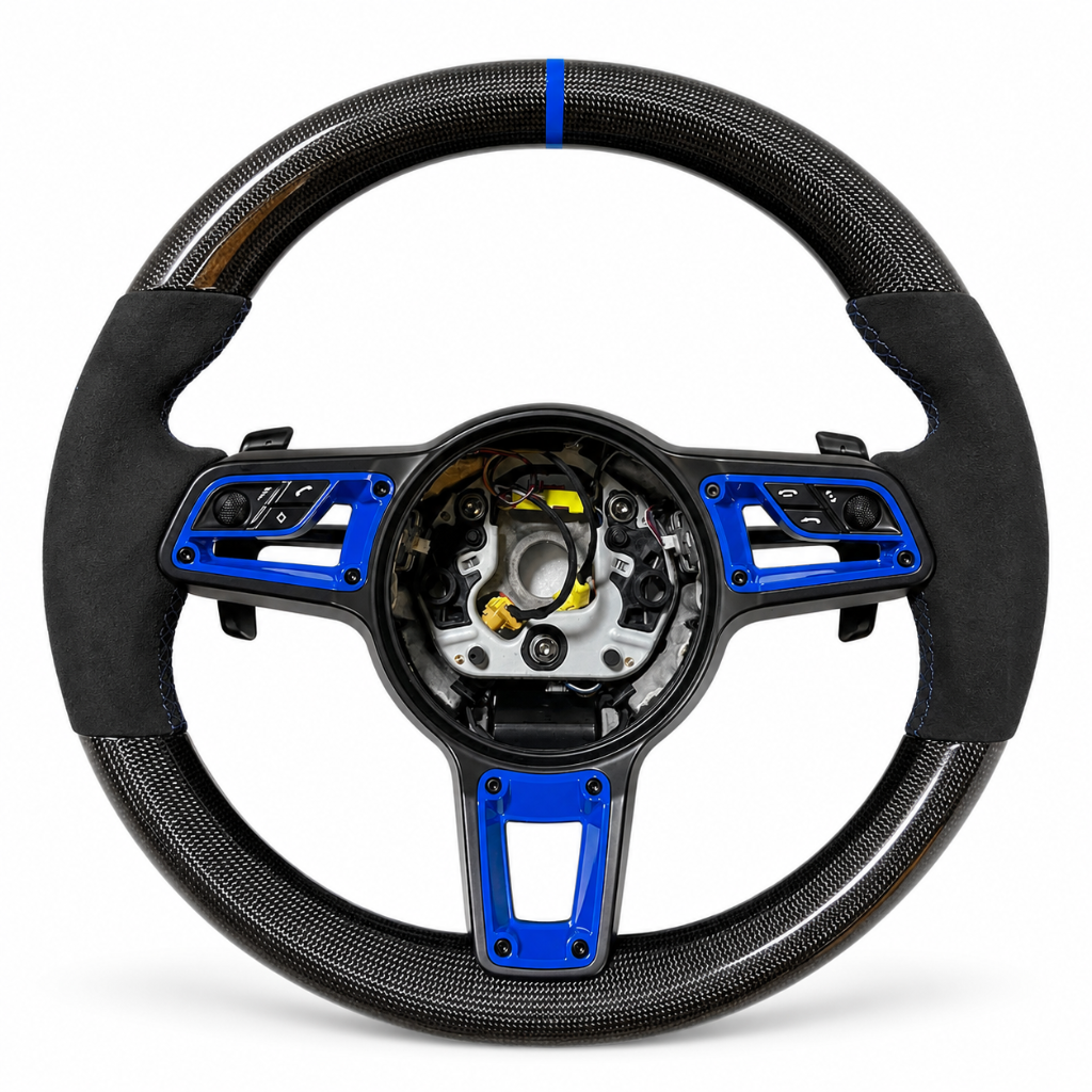 Porsche — Carbon + Alcantara + Blue Trim