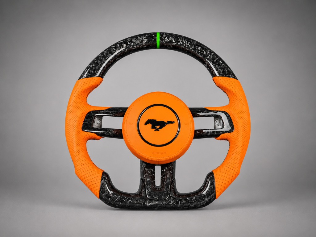 Mustang S650 — Forged Carbon + Orange Leather