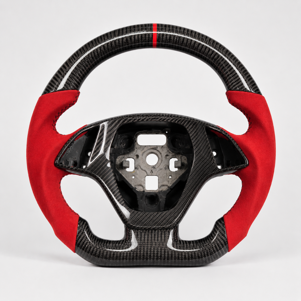 Chevy — 3K Twill Carbon + Red Alcantara Grip + Red Stripe