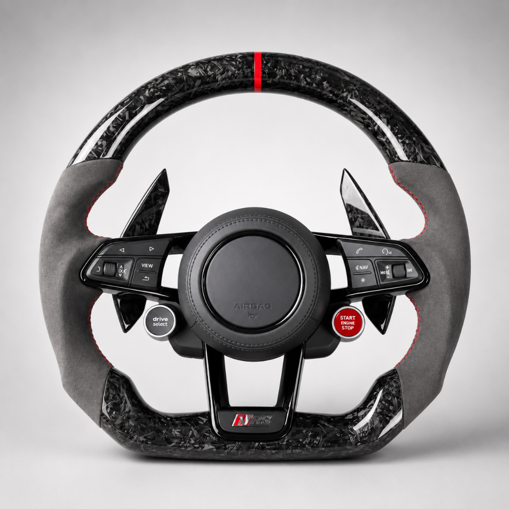 Audi RS — Forged Carbon + Alcantara + Red Stitch