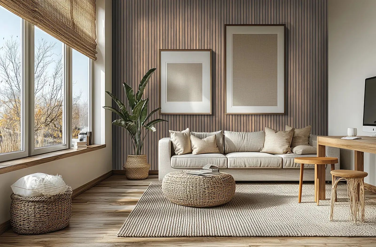 Brown Oak Living Room