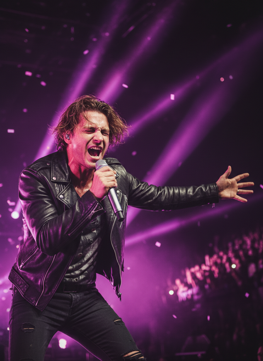 Cantante en acción