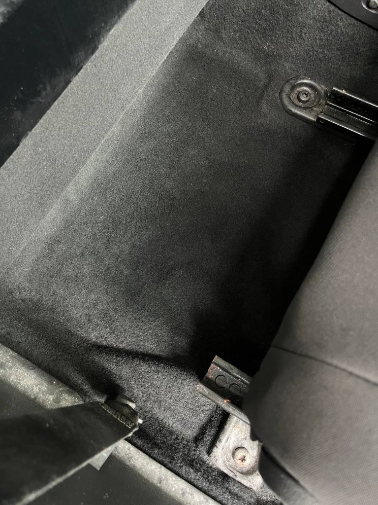 Car interior detailing — under seat clean result — mobile valeting in Sligo
