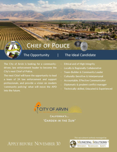 Chief of Police — City of Arvin, CA