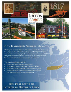 City Manager / General Manager — City of Loudon, TN